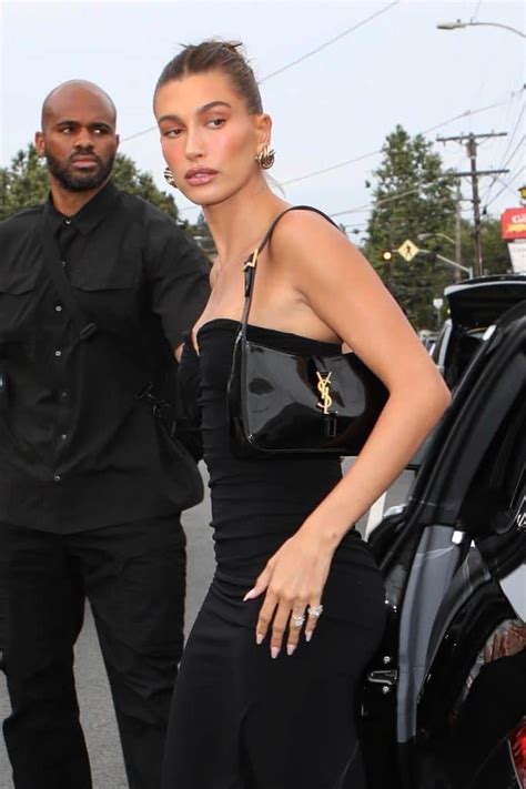 hailey bieber ysl bag|celebrities wear ysl crossbody bags.